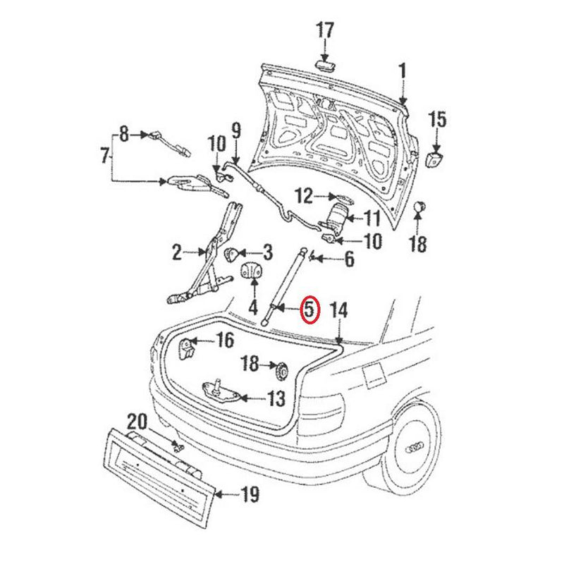 Genuine VW/Audi Trunk Lift Support 8A5827552A
