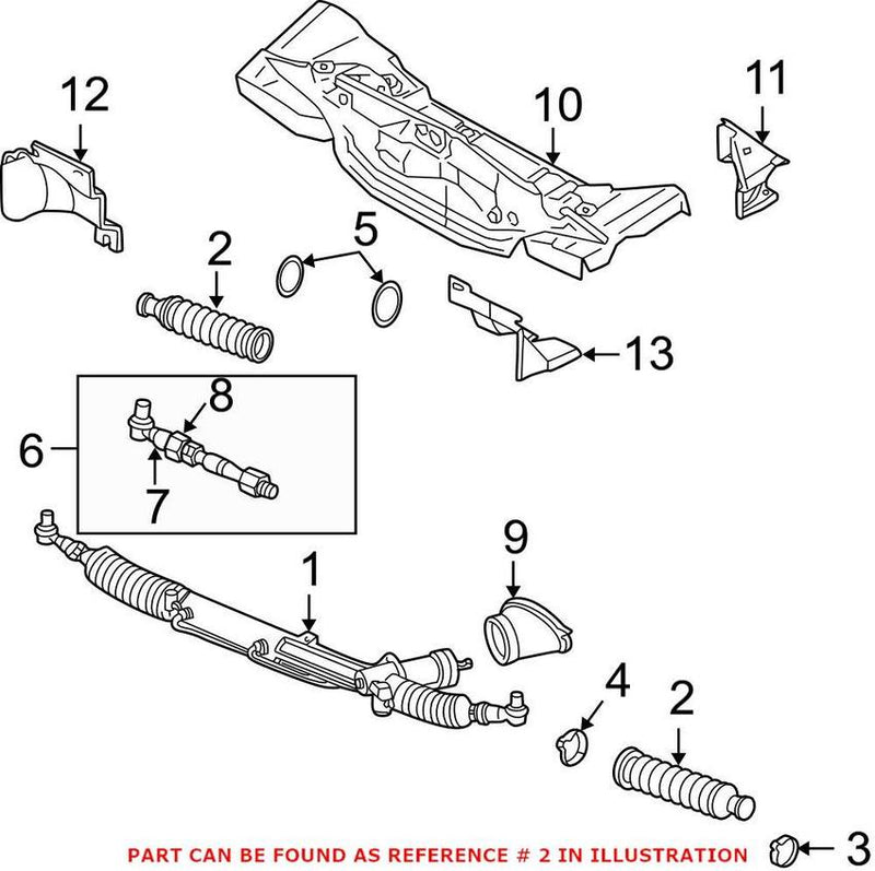 Genuine VW/Audi VW Tie Rod Boot – Front Inner 8D0419831K