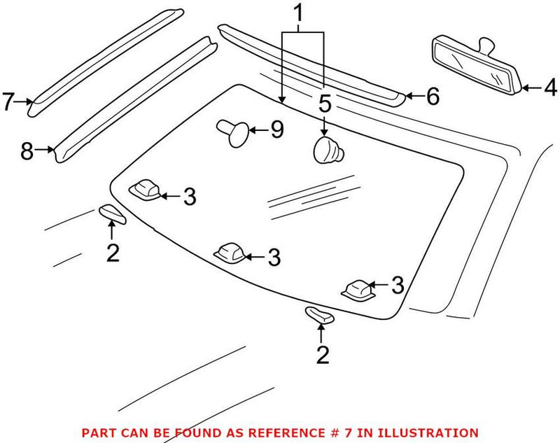 Windshield Molding – Front Driver Side