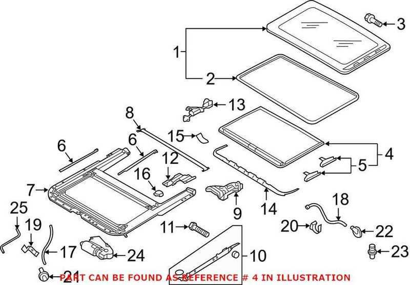 VW Sunroof Cover 8D0877255C5T5