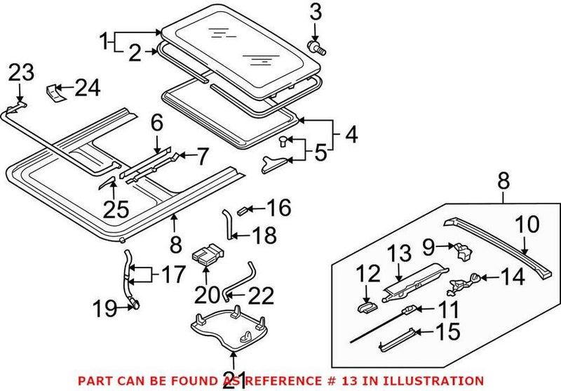 Sunroof Guide Jaw – Passenger Side