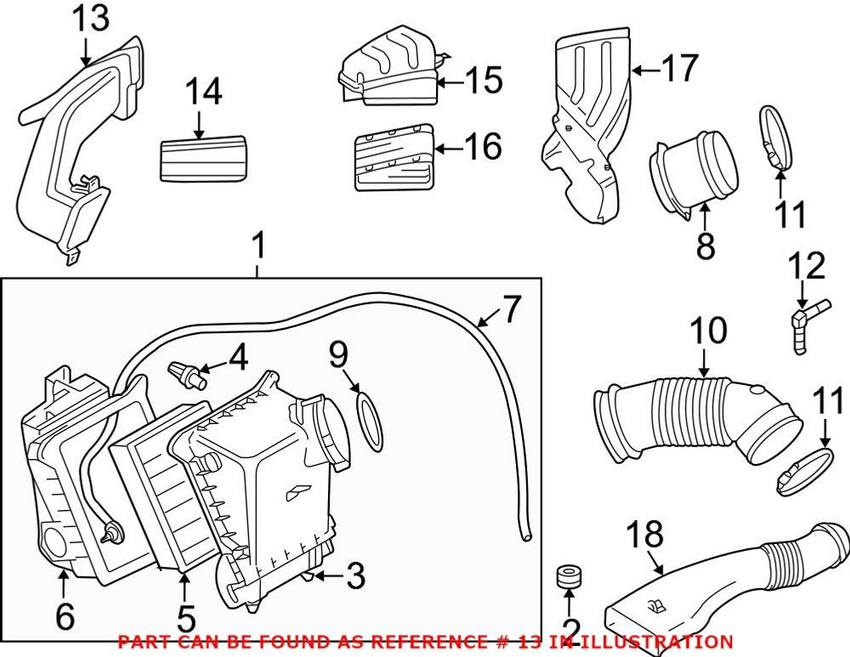 Genuine VW/Audi Engine Air Intake Hose 8E0129604G