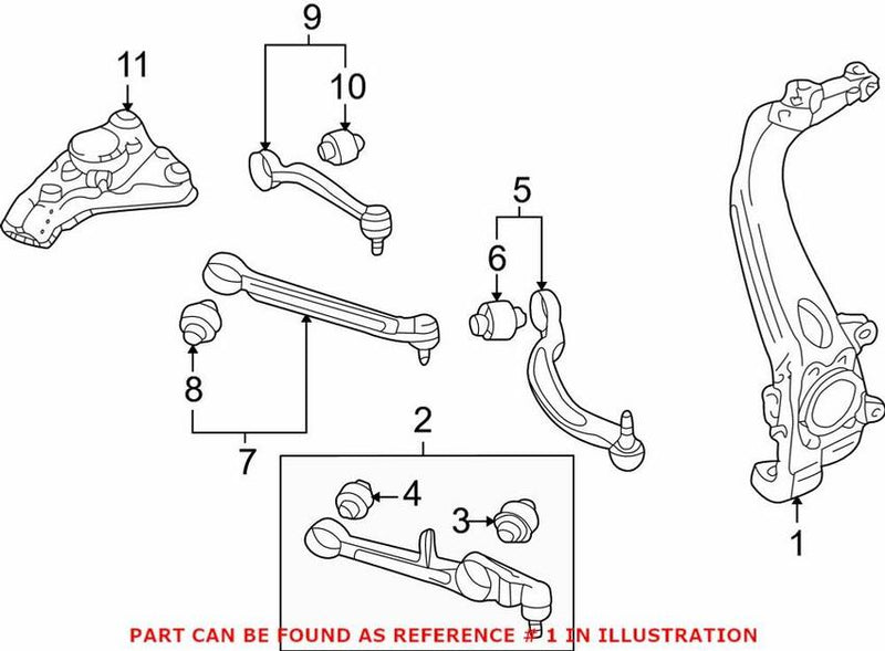 Genuine VW/Audi Steering Knuckle – Front Driver Side 8E0407253E