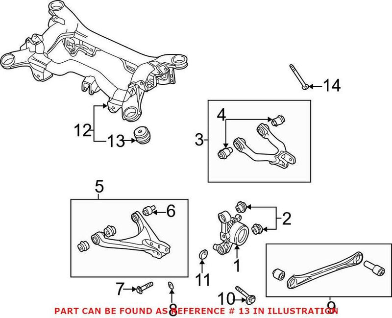 Genuine VW/Audi VW Subframe Bushing – Rear Rearward 8E0505145M