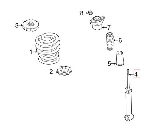 Genuine VW/Audi Shock Absorber – Rear 8E0513036AE