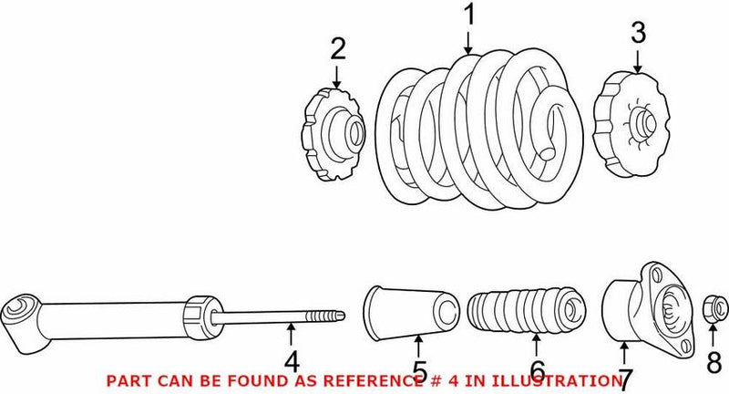 VW Shock Absorber – Rear (Standard) 8E0513036AJ