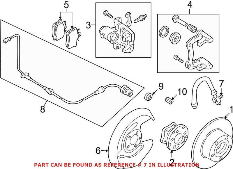 VW Brake Hose – Rear 8E0611775J