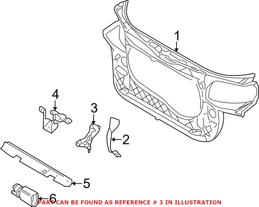 Genuine VW/Audi Radiator Support Bracket – Passenger Side 8E0805364
