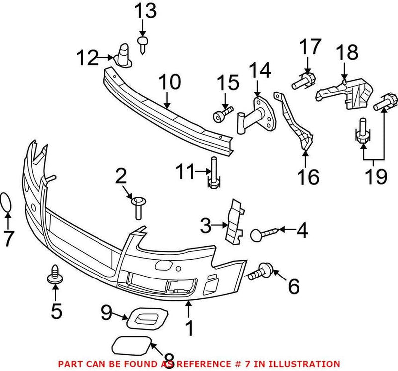 Genuine VW/Audi Tow Hook Cover 8E0807241DGRU