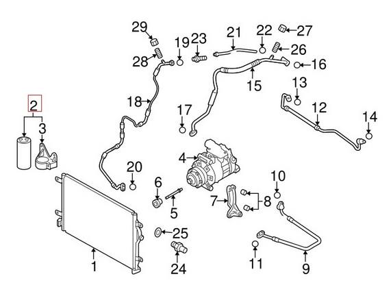 Genuine VW/Audi A/C Receiver Drier 8E0820193Q