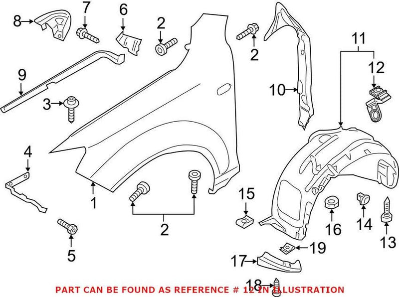 Genuine VW/Audi Fender Liner Retainer 8E0821989A
