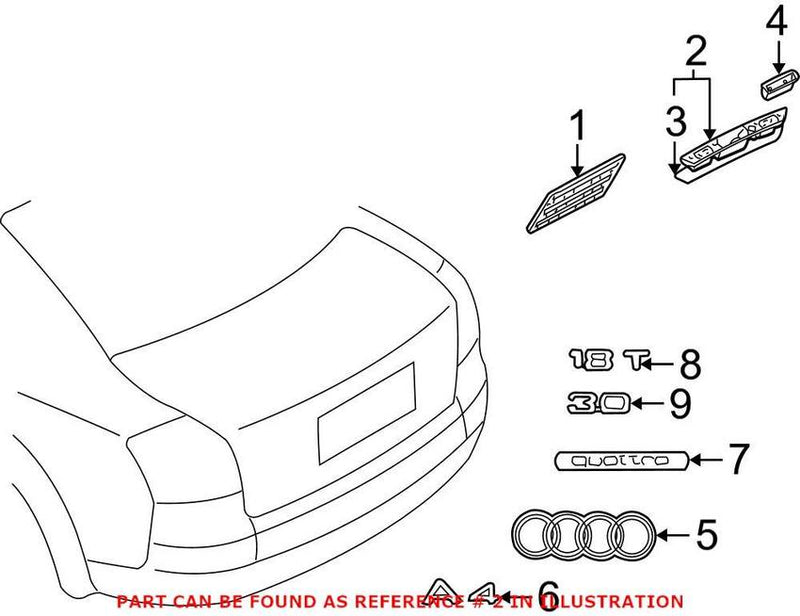 Genuine VW/Audi Deck Lid Handle – Rear 8E0827574C3FZ