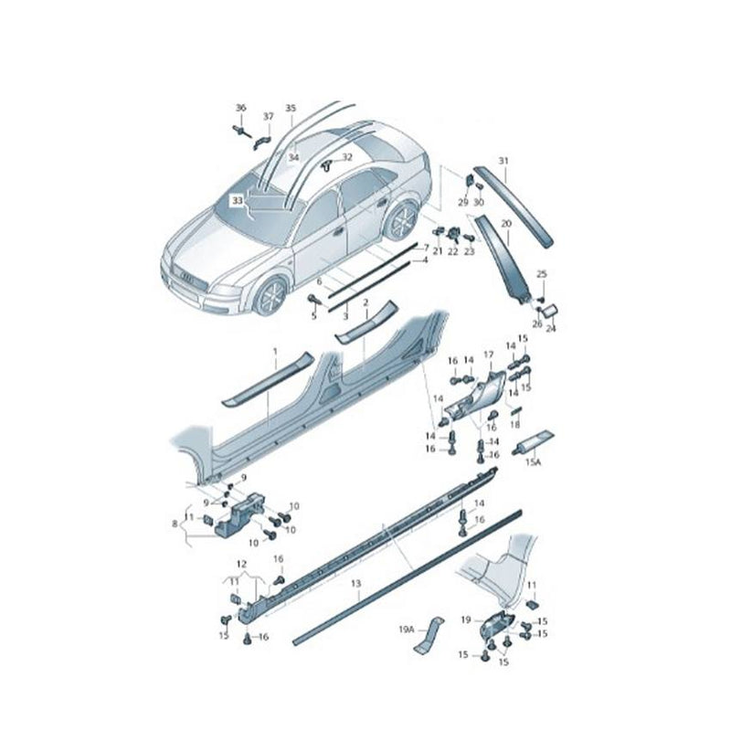 Door Molding – Rear Driver Side (Gray)