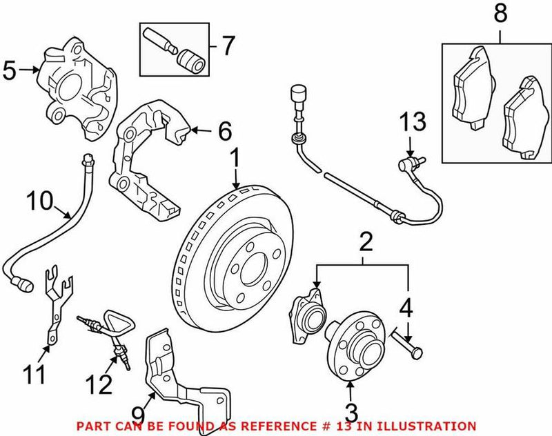 Genuine VW/Audi ABS Wheel Speed Sensor – Front 8E0927803A