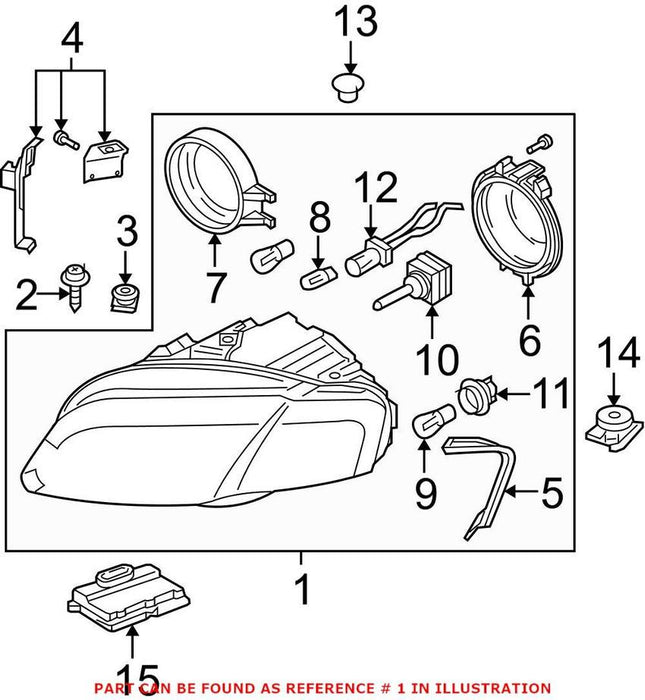 Genuine VW/Audi Headlight Assembly – Front Driver Side 8E0941029BA