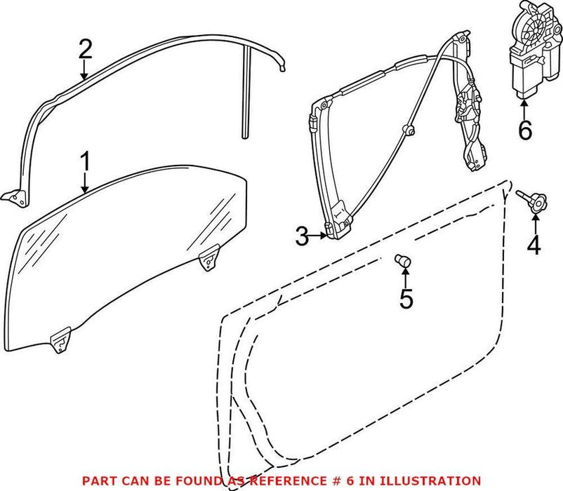 Genuine VW/Audi Power Window Motor – Front Passenger Side 8E1959802G