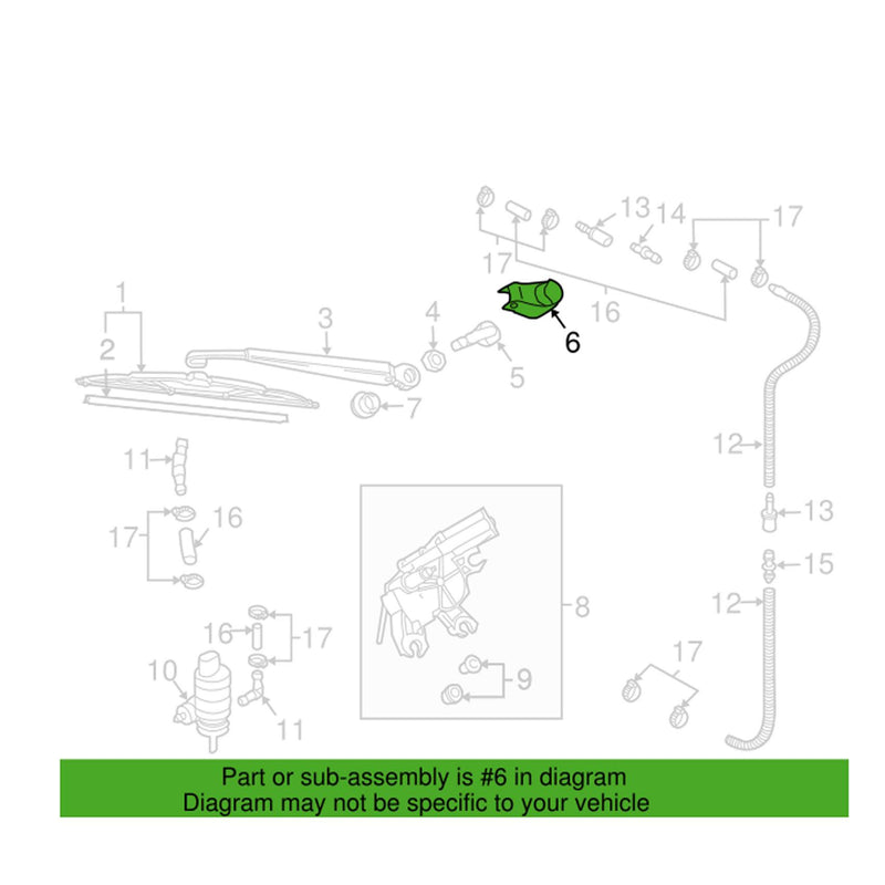 Windshield Wiper Nut Cover – Rear