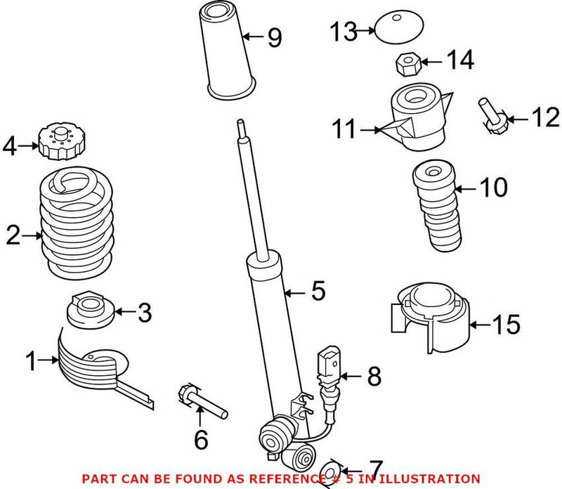 Genuine VW/Audi Shock Absorber – Rear Driver Side 8F0513025A