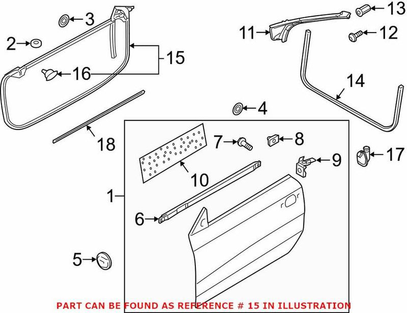 Genuine VW/Audi Door Seal – Driver Side 8F0837911D