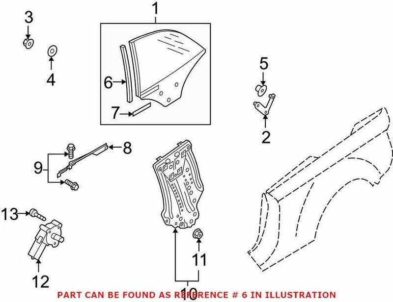 Genuine VW/Audi Quarter Glass Seal – Driver Side 8F0845405A
