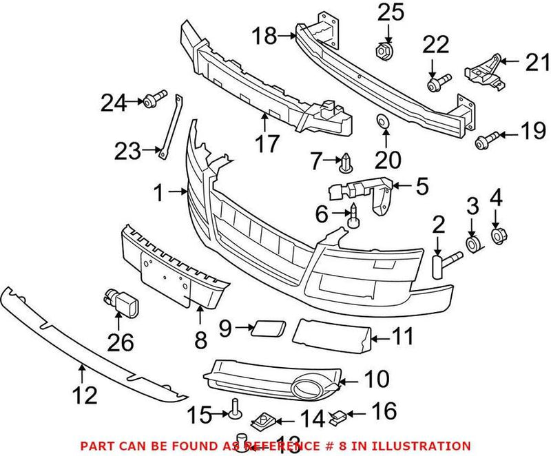 Genuine VW/Audi License Plate Bracket – Front 8J0807285B1QP