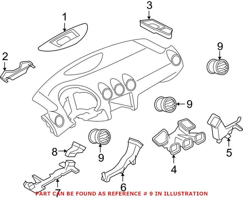 Genuine VW/Audi Dashboard Air Vent 8J0820901E3Q7