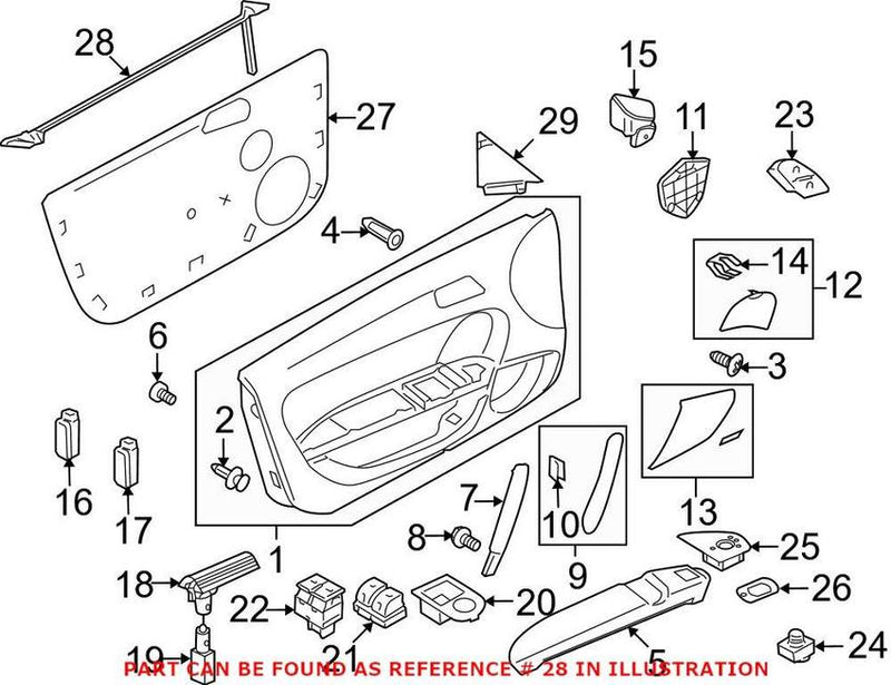 Genuine VW/Audi Door Seal – Front Driver Side 8J0837479J