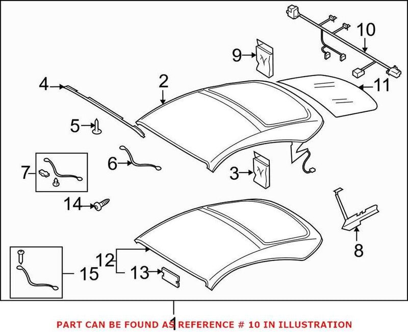 Genuine VW/Audi Convertible Top Wiring Harness 8J0972387