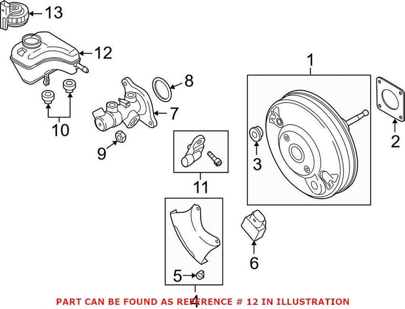 Genuine VW/Audi Brake Fluid Reservoir 8J1611301