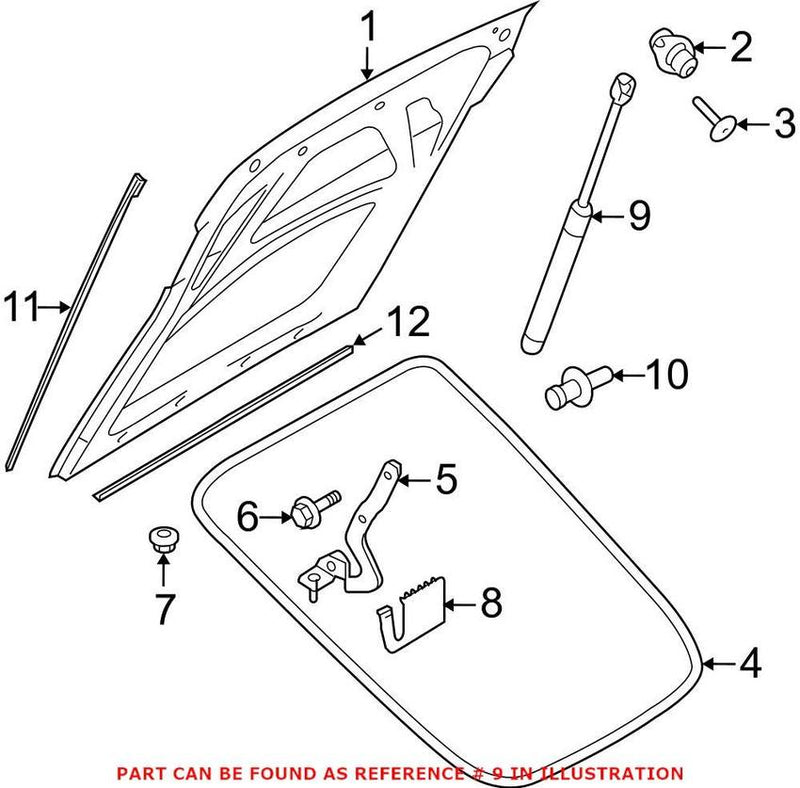 Genuine VW/Audi Deck Lid Lift Support 8J8827552A