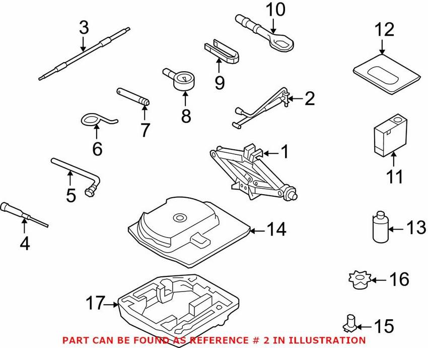 Genuine VW/Audi Vehicle Lifting Jack Handle 8K0011221