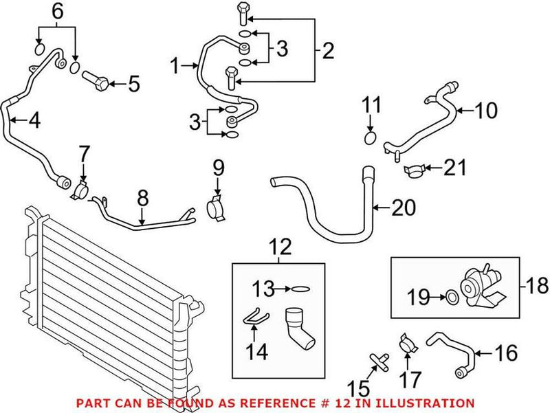 Genuine Vw/Audi Water Hose 8 K0 121 051 C