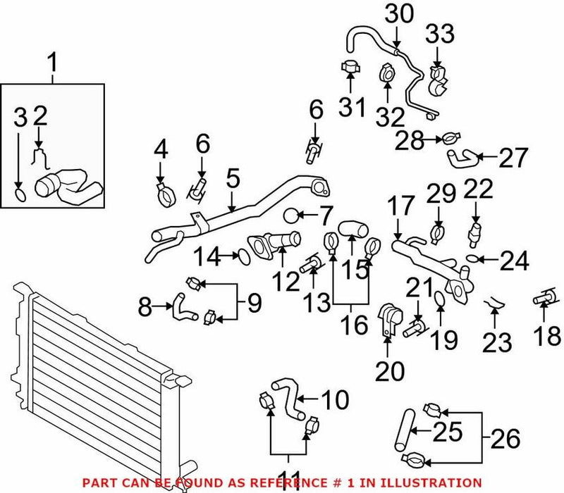 Genuine VW/Audi Radiator Coolant Hose – Upper 8K0121101L
