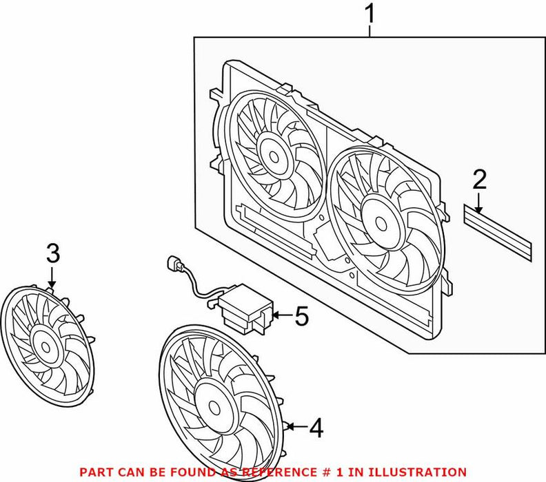 Genuine VW/Audi Engine Cooling Fan Shroud 8K0121207A
