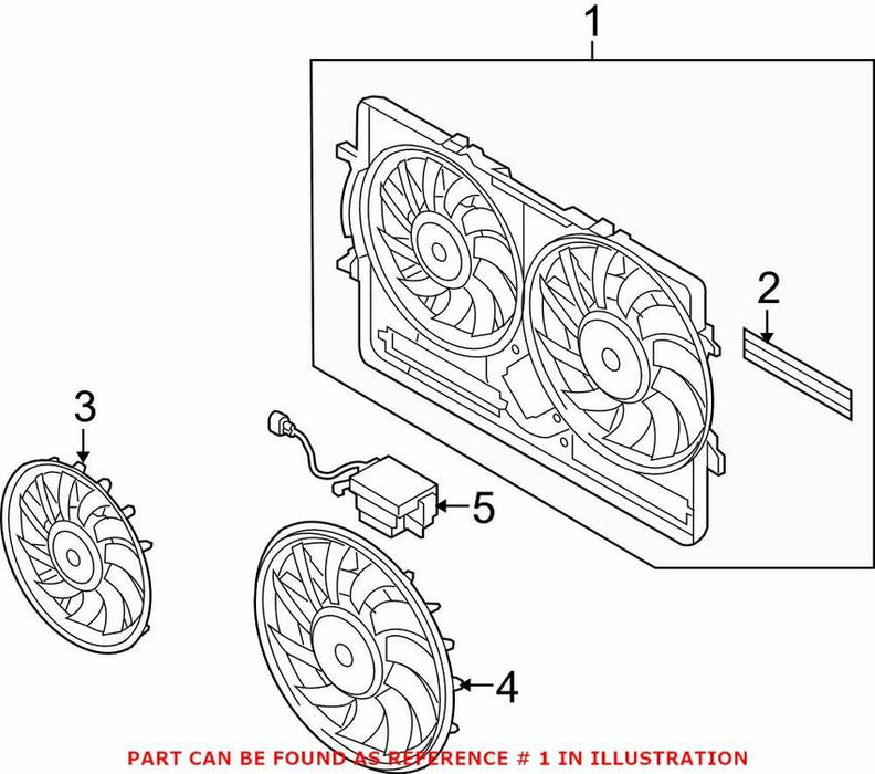 Genuine VW/Audi Engine Cooling Fan Shroud 8K0121207A