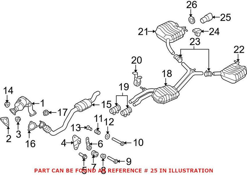 Genuine VW/Audi Exhaust Tail Pipe Tip 8K0253683J