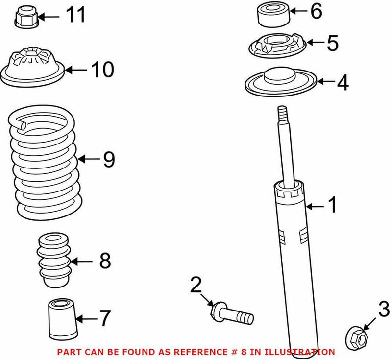 Genuine VW/Audi Suspension Strut Bumper – Front 8K0412131F