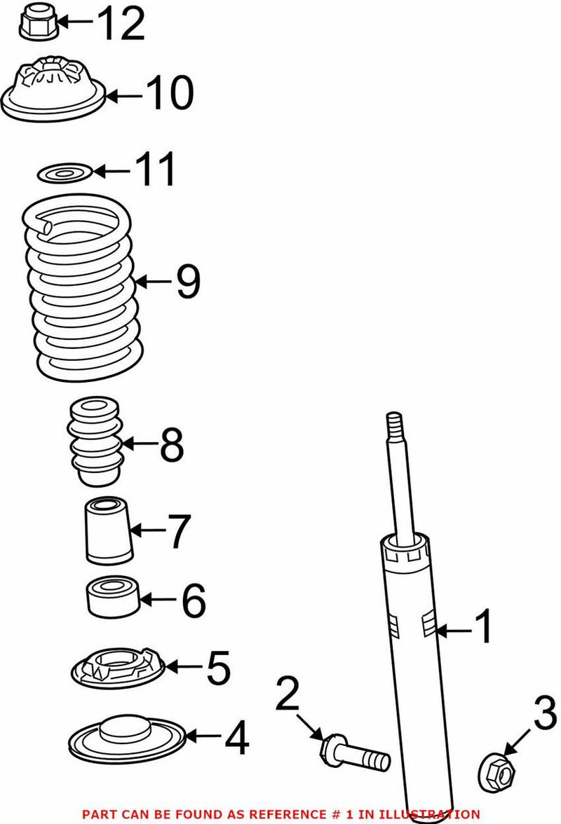 VW Shock Absorber – Front Driver Side 8K0413029N