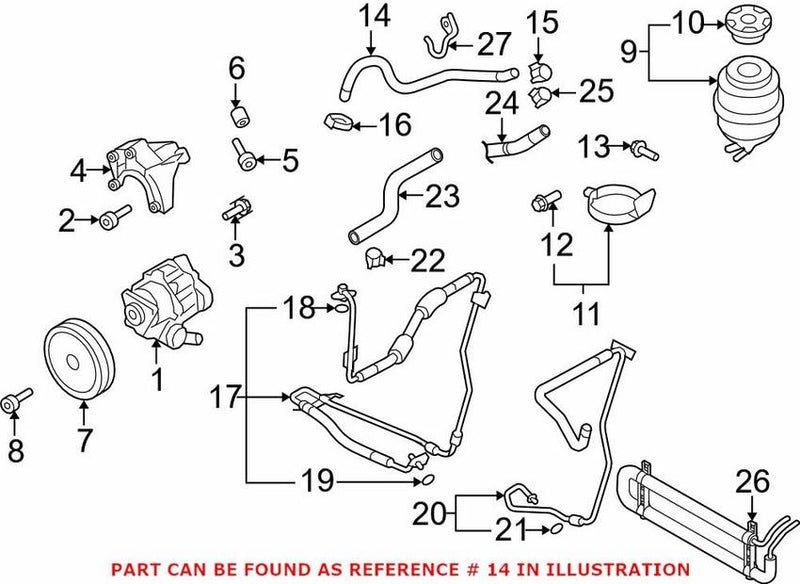 Genuine VW/Audi Power Steering Reservoir Hose 8K0422887AL