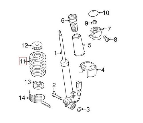 Genuine VW/Audi Coil Spring – Rear 8K0511115DH