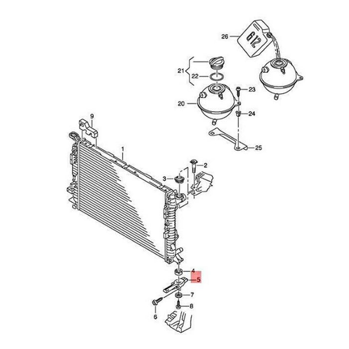 Genuine VW/Audi Radiator Mount Bracket – Lower 8K0805201