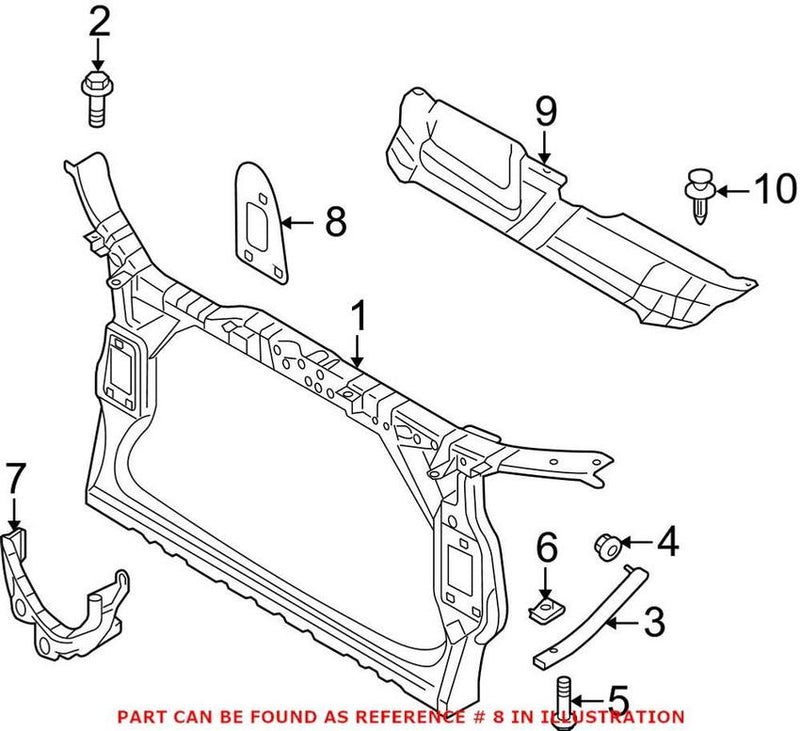 Genuine VW/Audi Bumper Impact Bar Brace – Front Driver Side 8K0805499