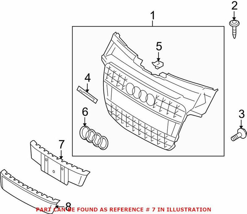 Genuine VW/Audi License Plate Bracket 8K0807285C1RR