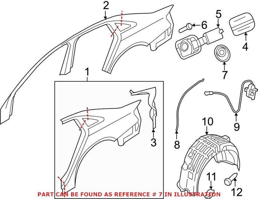 Genuine VW/Audi Fuel Filler Housing Bracket 8K0809933C – Genuine VW/Genuine VW/Audi