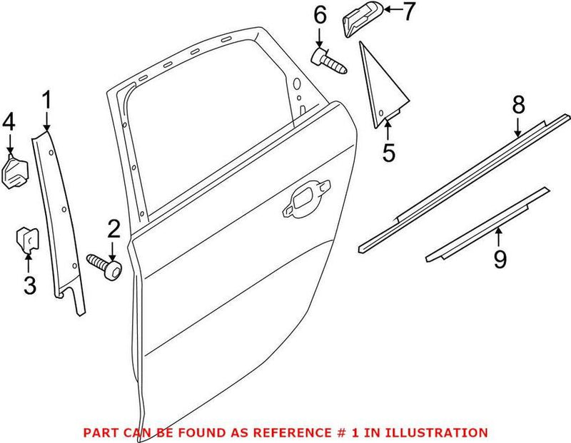 Genuine VW/Audi Door Applique – Rear Driver Side Forward 8K0839901K5FQ