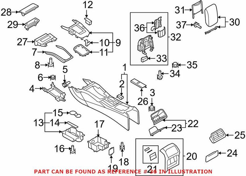 Genuine VW/Audi Seat Armrest Base Bracket 8K08982776PS