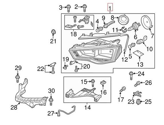 Genuine VW/Audi Headlight Assembly – Driver Side (Halogen) 8K0941003AD