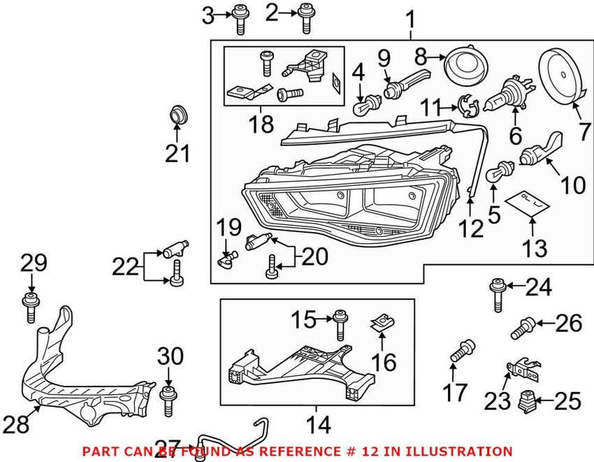 Genuine VW/Audi Headlight Seal – Driver Side 8K0941191B