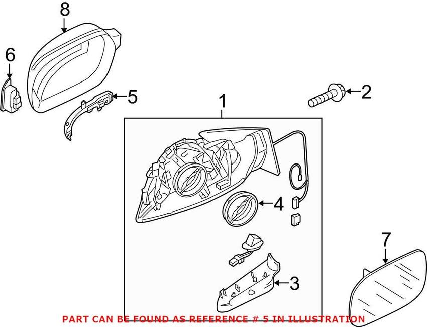 Genuine VW/Audi Turn Signal Light Assembly – Passenger Side 8K0949102D