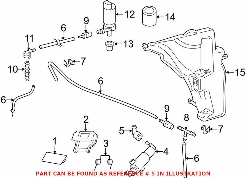 Genuine VW/Audi Headlight Washer Hose Connector 8K0955665